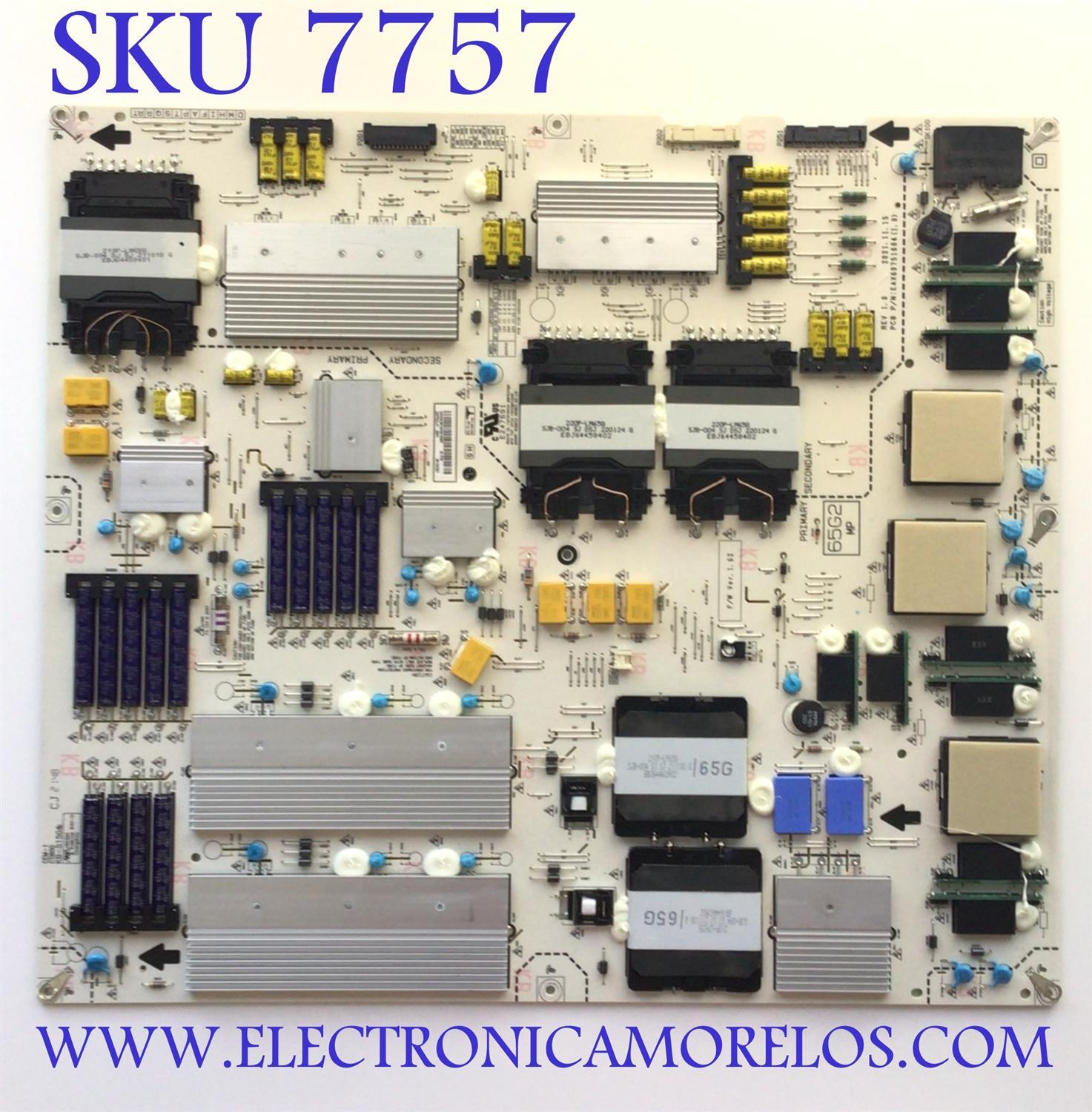 FUENTE DE PODER PARA TV LG OLED / NUMERO DE PARTE 36152501 / EAX69751604 / LGPS65G2-22OP / LGPS65G2-220P / MODELO OLED65G2PUA / OLED65G2PUA.DUSQLJR
